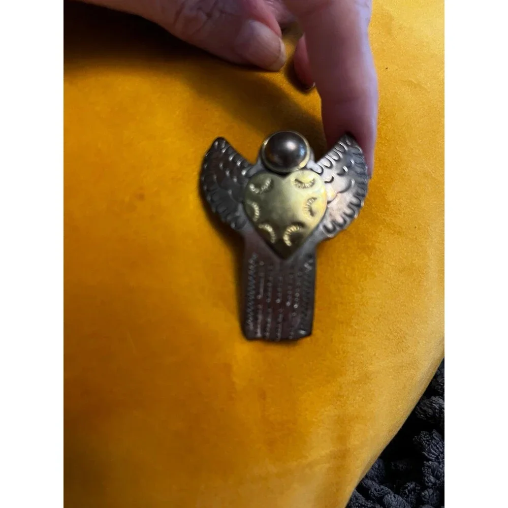 Sterling Silver Guardian Angel Pin Brooch Also Pendant for necklace. 925 Mexico